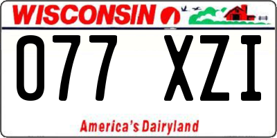 WI license plate 077XZI