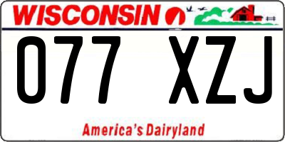 WI license plate 077XZJ