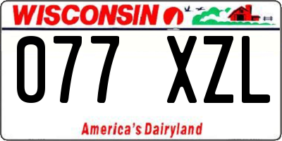 WI license plate 077XZL