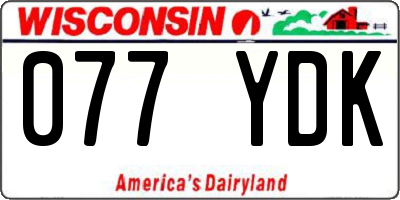 WI license plate 077YDK