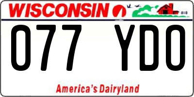 WI license plate 077YDO
