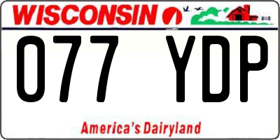 WI license plate 077YDP