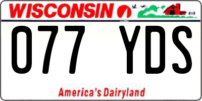 WI license plate 077YDS
