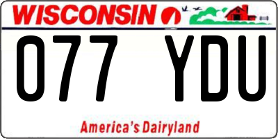 WI license plate 077YDU