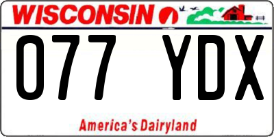 WI license plate 077YDX