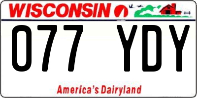 WI license plate 077YDY