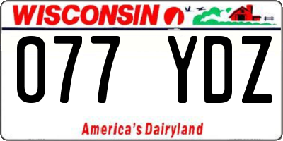 WI license plate 077YDZ