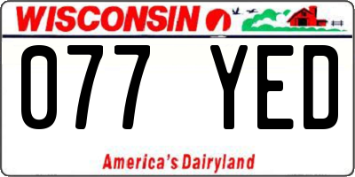 WI license plate 077YED