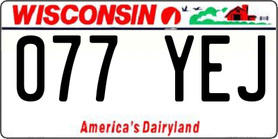 WI license plate 077YEJ