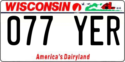 WI license plate 077YER