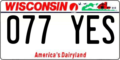 WI license plate 077YES