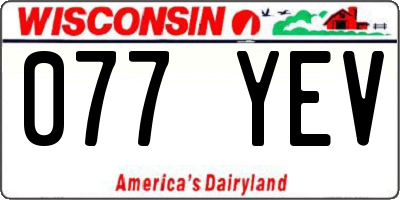 WI license plate 077YEV