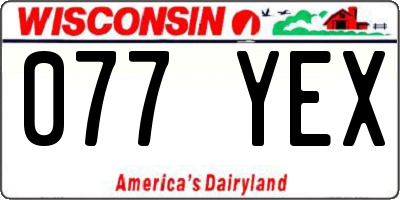 WI license plate 077YEX