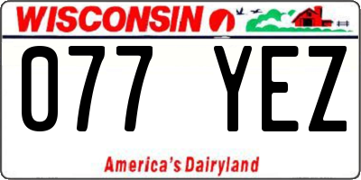 WI license plate 077YEZ