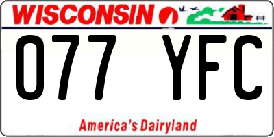 WI license plate 077YFC
