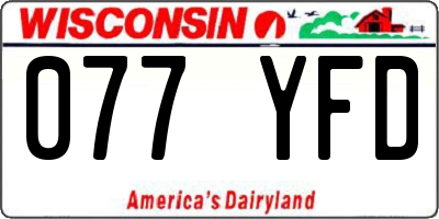 WI license plate 077YFD