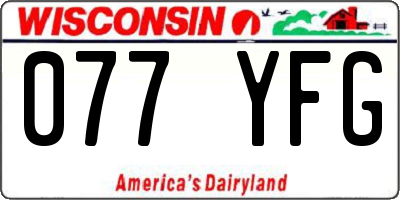 WI license plate 077YFG