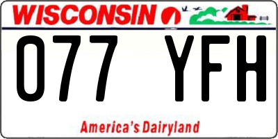 WI license plate 077YFH