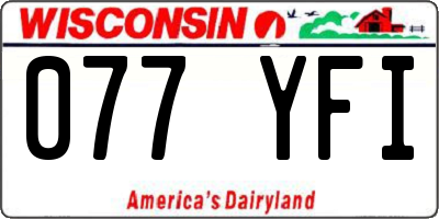 WI license plate 077YFI