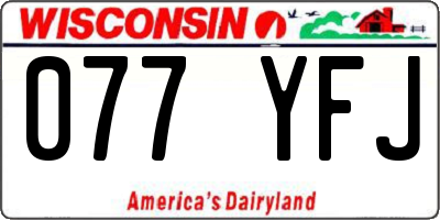 WI license plate 077YFJ