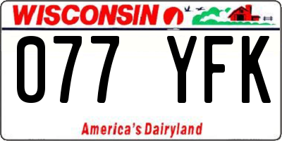 WI license plate 077YFK