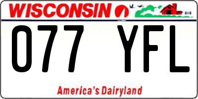WI license plate 077YFL
