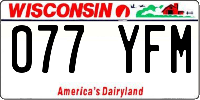 WI license plate 077YFM