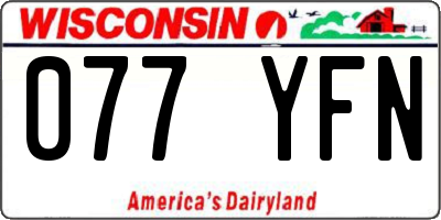 WI license plate 077YFN
