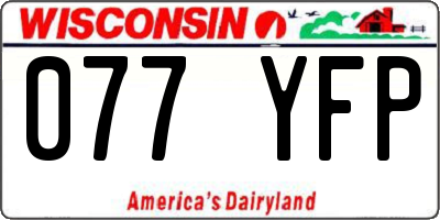 WI license plate 077YFP