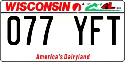 WI license plate 077YFT