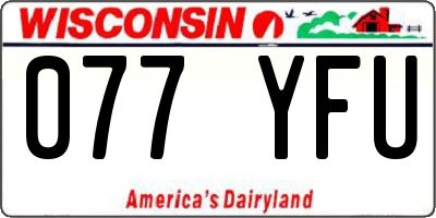 WI license plate 077YFU