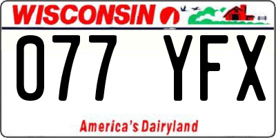 WI license plate 077YFX
