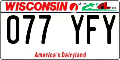 WI license plate 077YFY