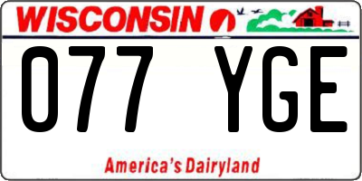 WI license plate 077YGE