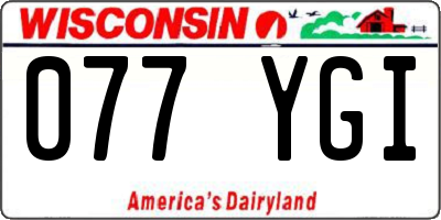 WI license plate 077YGI