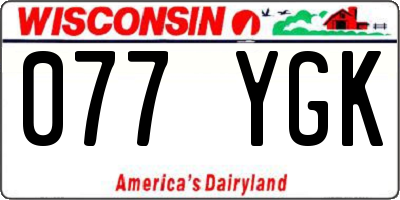 WI license plate 077YGK