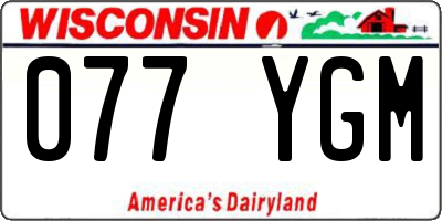 WI license plate 077YGM