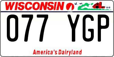 WI license plate 077YGP