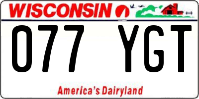 WI license plate 077YGT