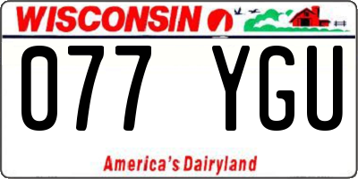 WI license plate 077YGU