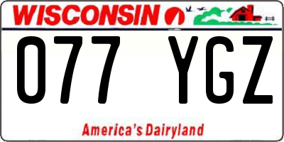 WI license plate 077YGZ