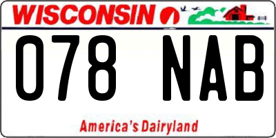 WI license plate 078NAB