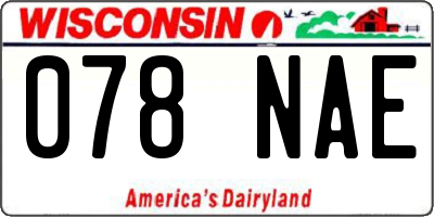 WI license plate 078NAE