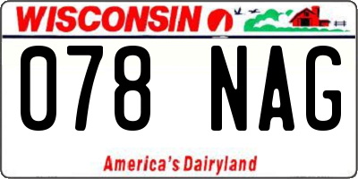 WI license plate 078NAG