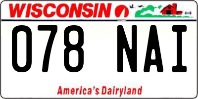 WI license plate 078NAI