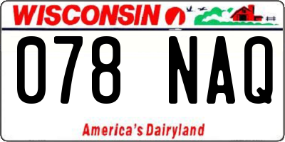 WI license plate 078NAQ