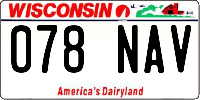 WI license plate 078NAV