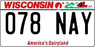 WI license plate 078NAY