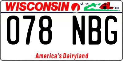 WI license plate 078NBG