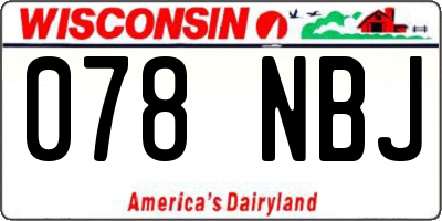 WI license plate 078NBJ